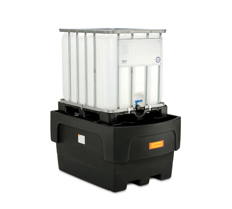 1 x 1100 liters Cemo Opsamlingskar - Plast - PE - Fødder