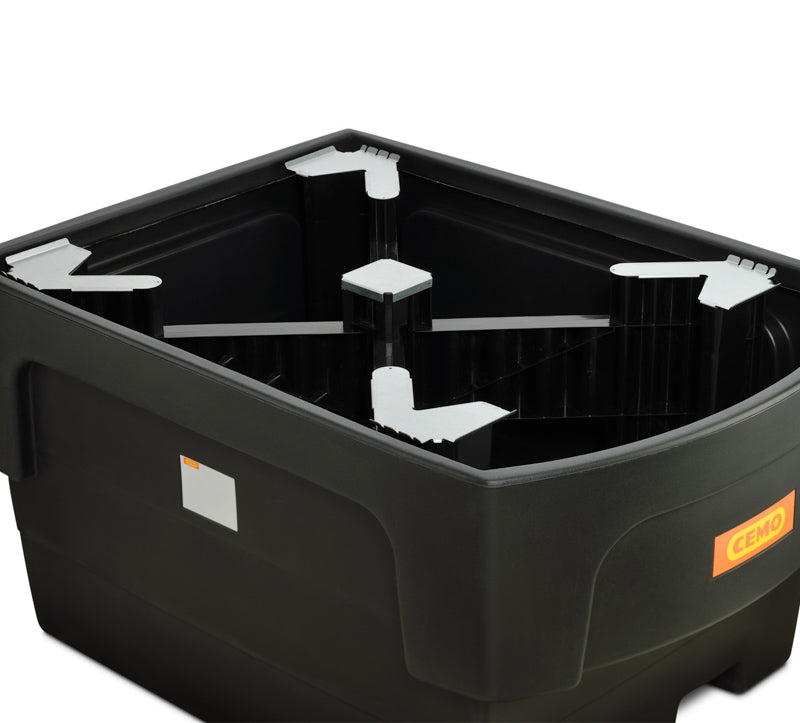 1 x 1100 liters Cemo Opsamlingskar - Plast - PE - Fødder