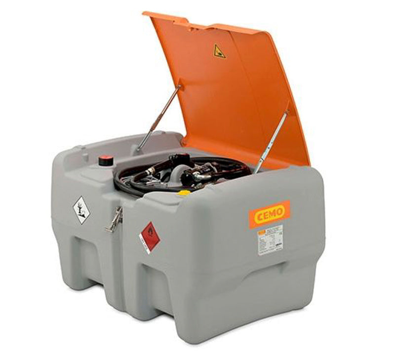 Cemo Mobile diesel tankanlæg - 440 liter - 24 V pumpe og låg
