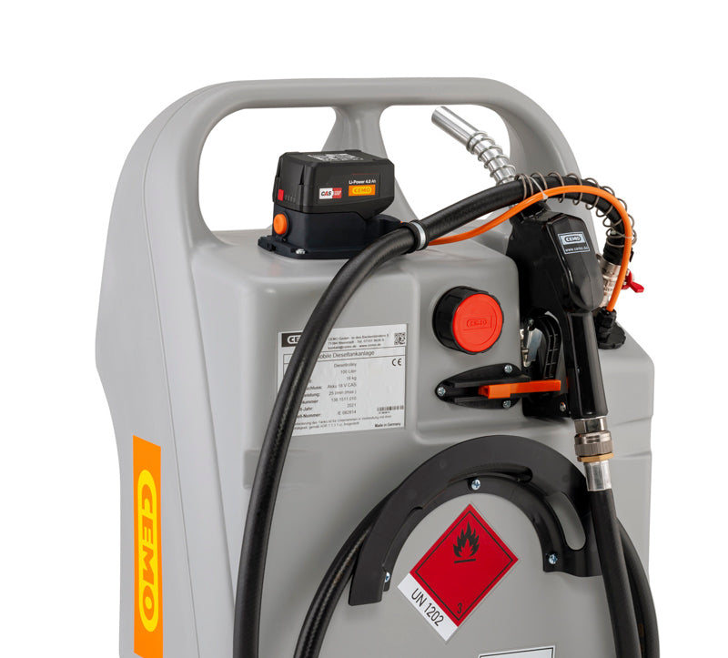 Cemo Diesel trolley tank - 100 liter - 18 V pumpe incl. batteri & lader