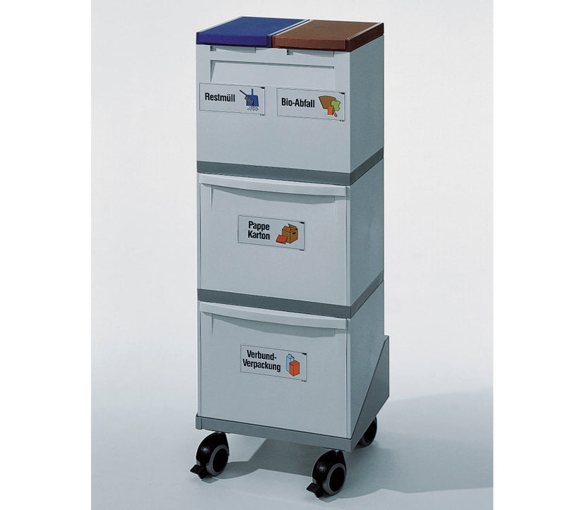 Sorterings-station - 2 x 15 Liter + 2 x 30 Liter - Vogn
