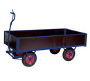 Ladvogn med 4 træsider 2000 x 1000 mm - Luftgummi hjul