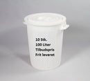 Plast affaldsbeholder - 100 liter - hvid