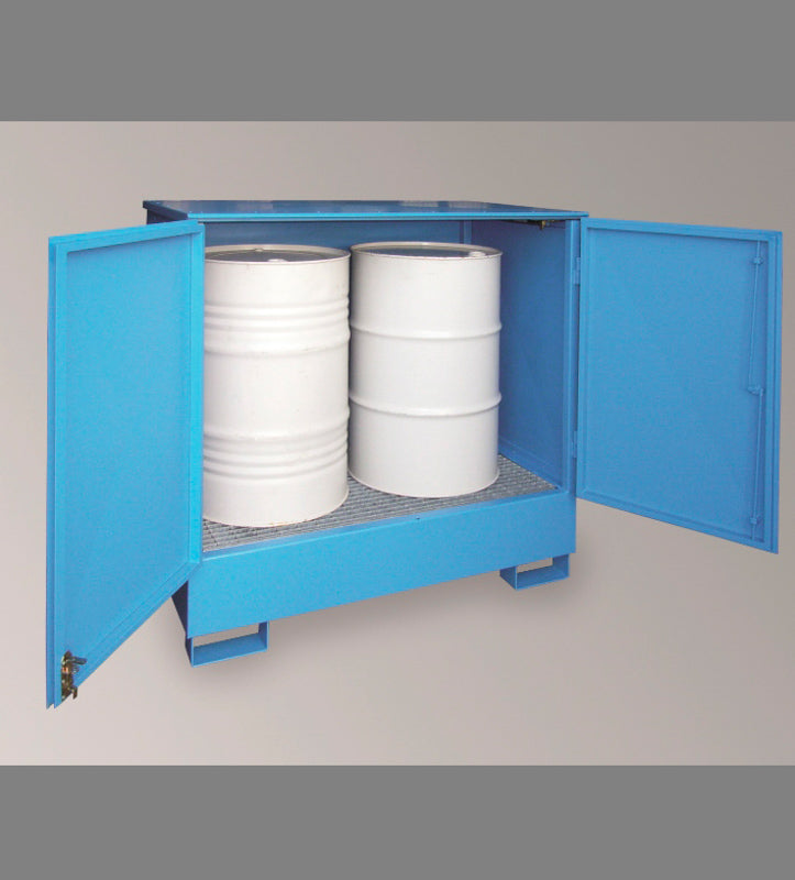 2 x 200 liters Opsamlingskar med låger og tag - lakeret