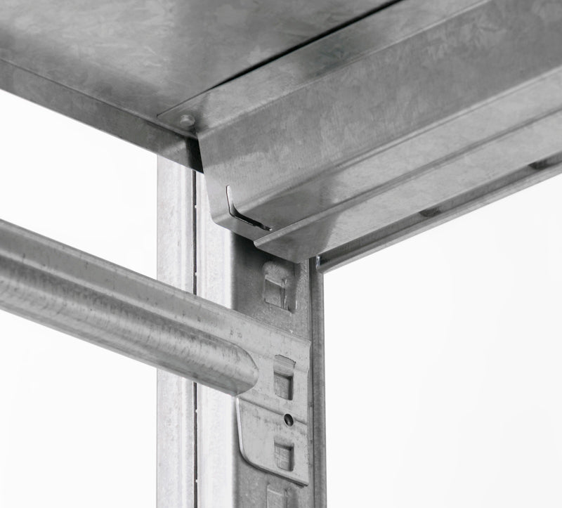 Galvaniseret stålhylde - 1250L x 300D mm - Adaptiv