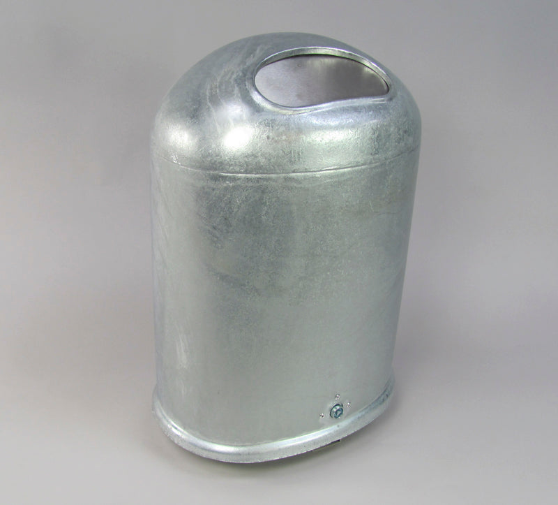 Galvaniseret kurv 45 liter - låg med fjerklap