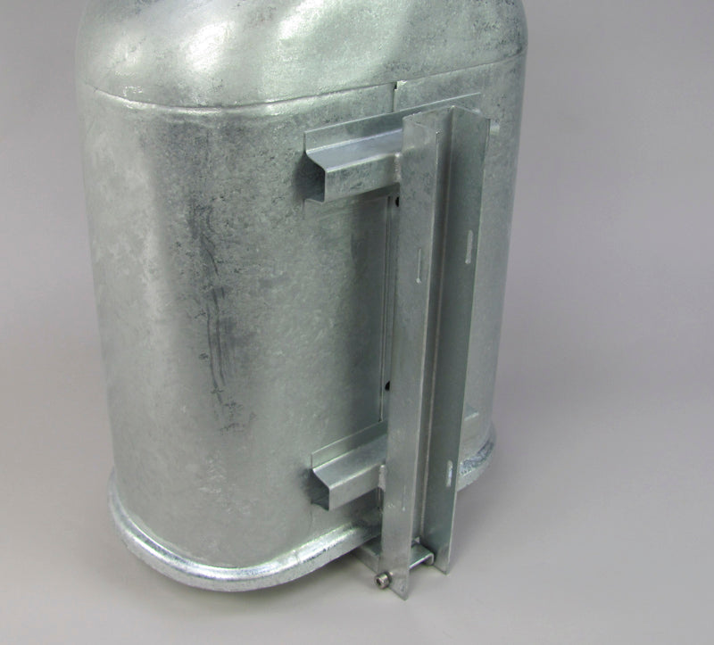 Galvaniseret kurv 45 liter - låg med fjerklap