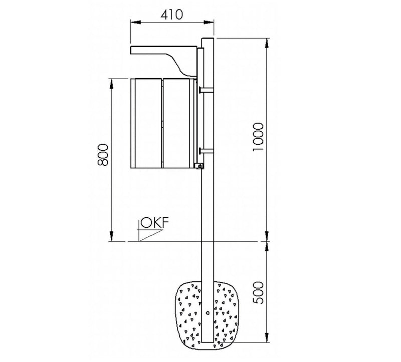 Beholder 50 L - Cigaretskod indkast 