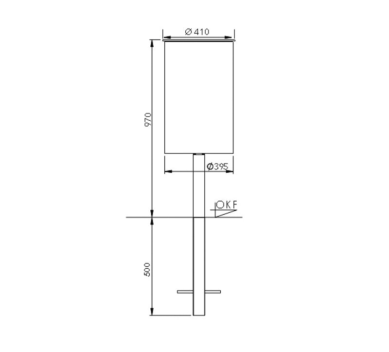 Beholder incl. Inderspand, 60 L