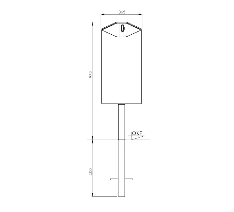 Beholder incl. Inderspand, 60 L