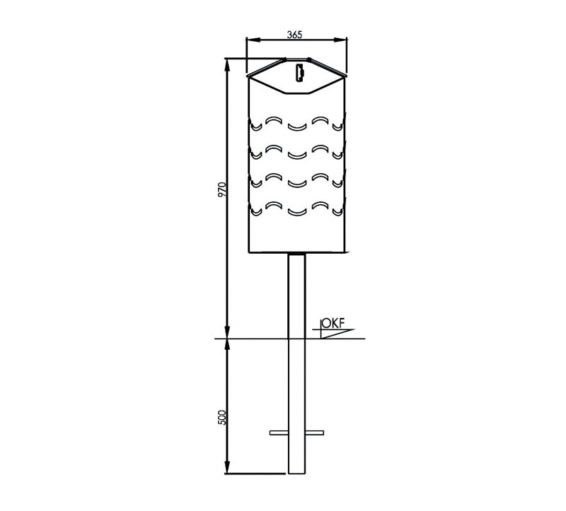 Beholder incl. Inderspand, 60 L
