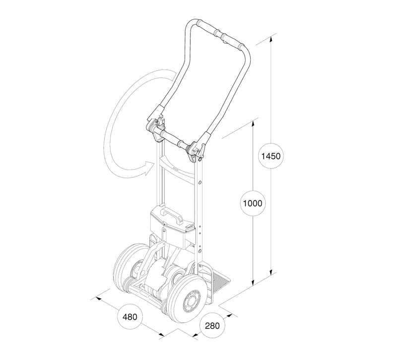Fold 170 kg - Elektrisk trappesækkevogn