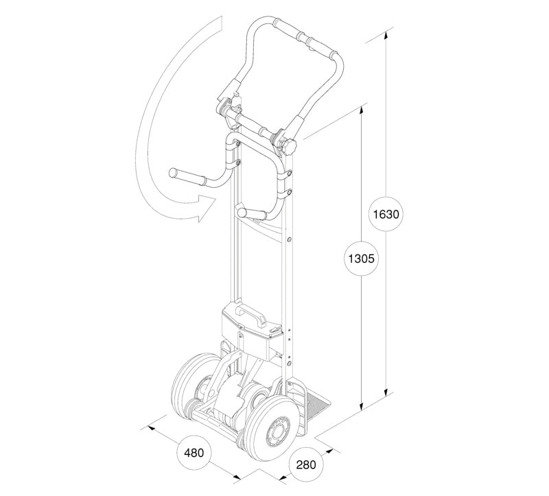 Fold-L 170 kg - Elektrisk trappesækkevogn