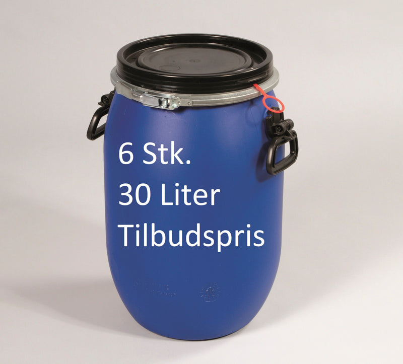 Plasttønde med spændebånd - 30 Liter