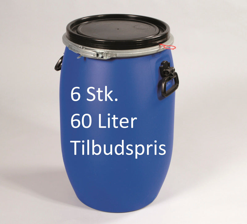Plasttønde med spændebånd - 60 Liter