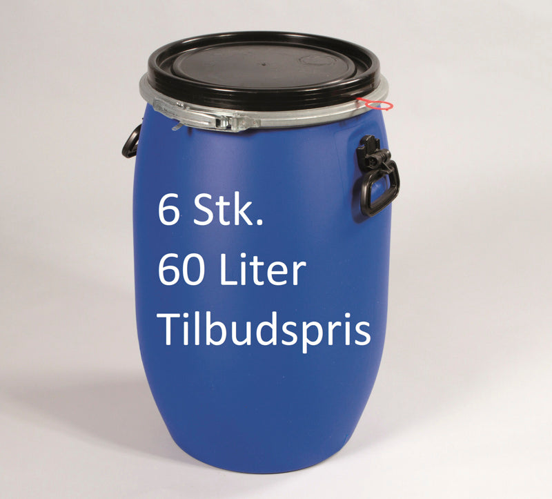 Plasttønde med spændebånd - 60 Liter
