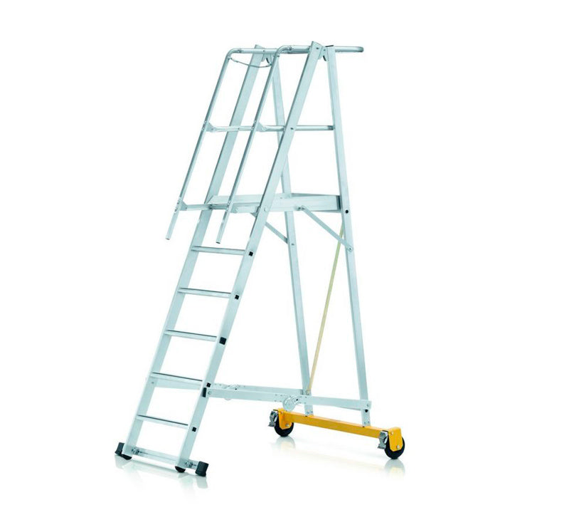 10 trin - 2600H mm - Platformstige med hjul Z600 - alu, Prof 2HF