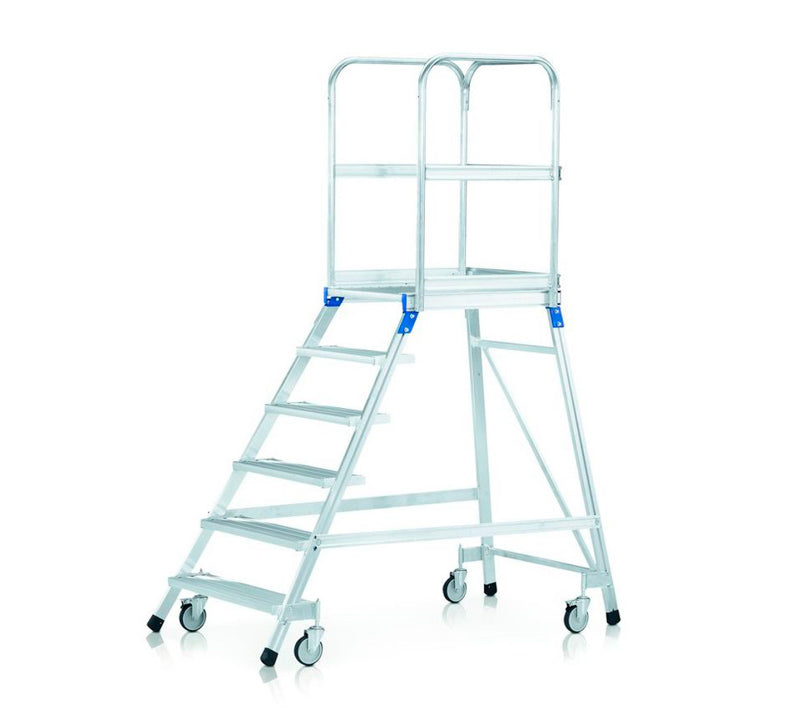 4 trin - 960H mm - Platformstrappe, enkeltsidet - Z600 - alu, Prof 2HF