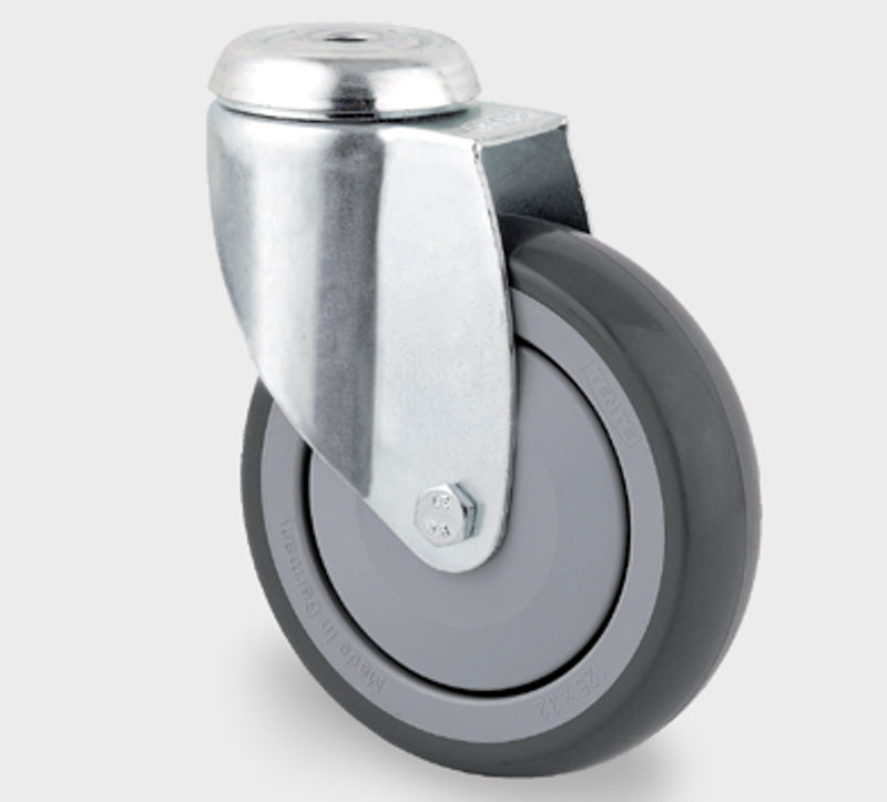 Apparathjul 125 mm - Drejehjul bolt mont.