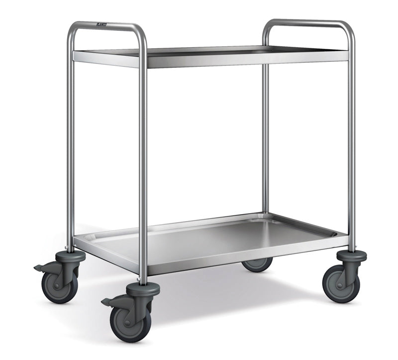 Rullebord - rustfri - 2 etager Blanco