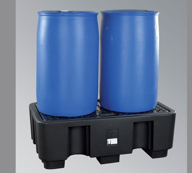 2 x 200 liters Opsamlingskar - Plast - PE gitterrist
