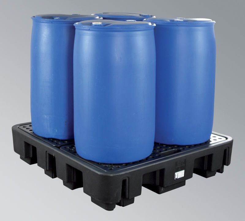 4 x 200 liters Opsamlingskar - Plast - PE gitterrist