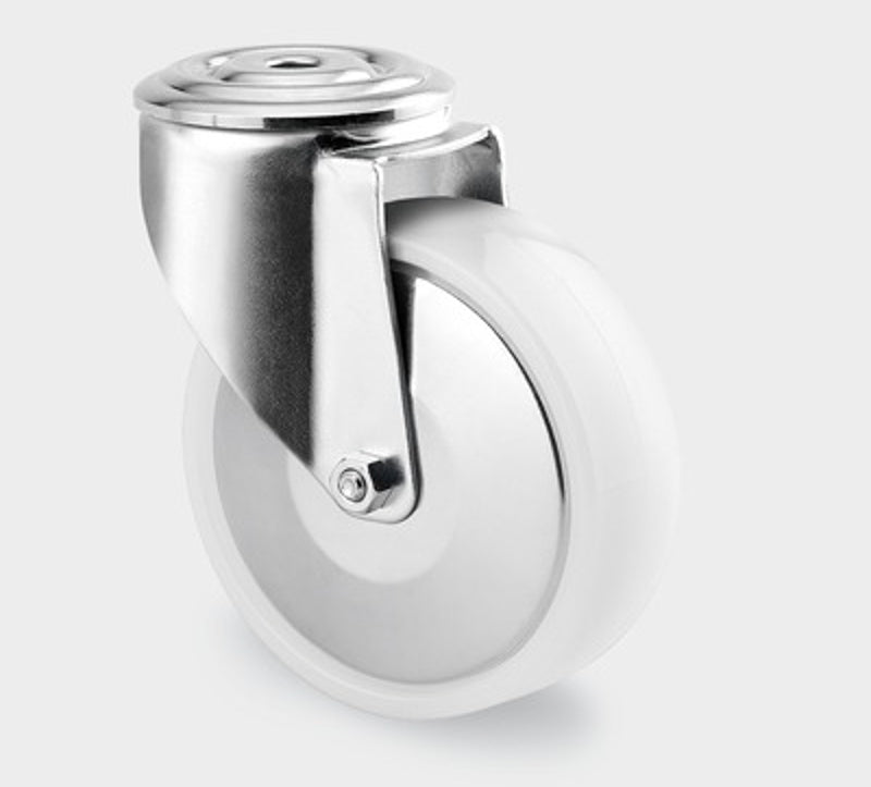 Transporthjul, nylon, 200 mm - Drejehjul bolt mont.