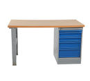 Oliehærdet bordplade - Filebænk inkl. Skuffeskab 1600 x 800 mm